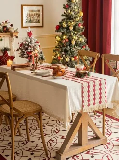 Red Christmas Polyester Fiber Polyester Plaid Christmas Holidays Costumes