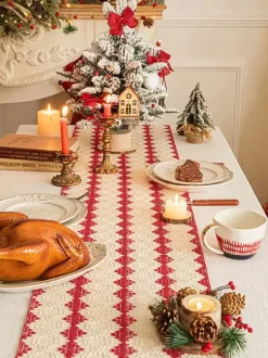 Red Christmas Polyester Fiber Polyester Plaid Christmas Holidays Costumes