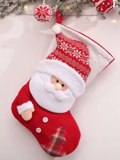 Red Christmas Socks Polyester Fiber Christmas Holidays Costumes
