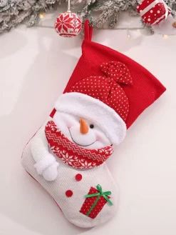 Red Christmas Socks Polyester Fiber Christmas Holidays Costumes