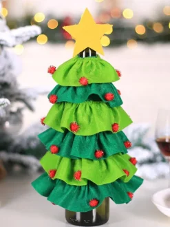 Red Christmas Tree Polyester Fiber Christmas Holidays Costumes Props