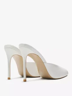Red High Heel Mules Peep Toe Stiletto Heel Sandal Slippers