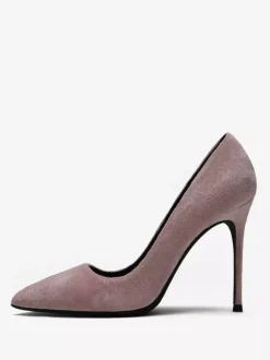 Red High Heels Suede Pointed Toe Stiletto Heel Dress Shoes
