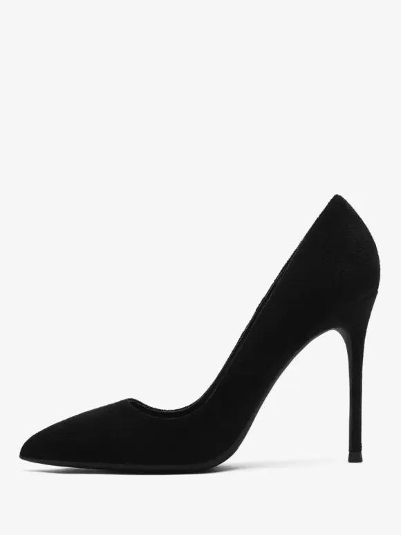 Red High Heels Suede Pointed Toe Stiletto Heel Dress Shoes