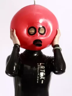 Red Latex Inflatable Hood