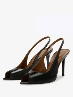 Red Peep Toe High Heels Women's Slingback Stiletto Heel Pumps
