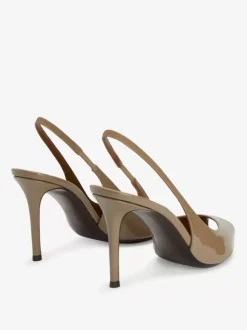 Red Peep Toe High Heels Women's Slingback Stiletto Heel Pumps