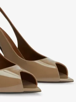 Red Peep Toe High Heels Women's Slingback Stiletto Heel Pumps