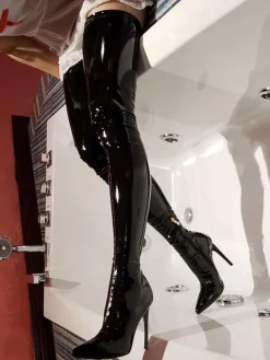 Red Sexy Boots Women Pointed Toe Stiletto Heel Thigh High Boots High Heel Over The Knee Boots