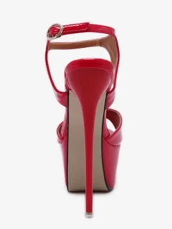 Red Sexy Shoes Stiletto Heel Peep Toe Platform Sandals For Women