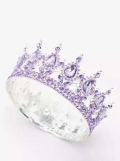 Red Vintage Crown Tiaras Elegant Alloy Crystal Headwear Accessories