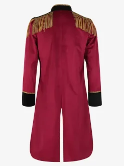 Red Vintage Set Elegant Polyester Long Sleeves Retro Costumes For Man Burgundy