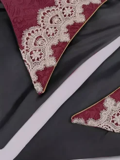 Red Vintage Top Renaissance Floral Print Long Sleeves Polyester Polyester Fiber Overcoat Retro Costumes For Man Burgundy