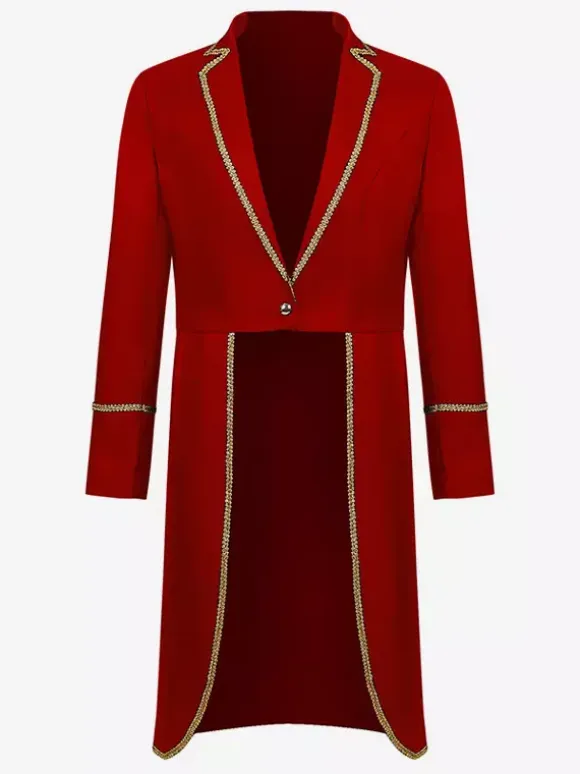 Red Vintage Top Retro Polyester Long Sleeves Retro Costumes For Man Burgundy