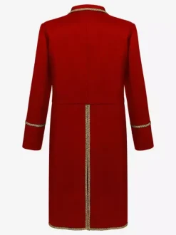 Red Vintage Top Retro Polyester Long Sleeves Retro Costumes For Man Burgundy
