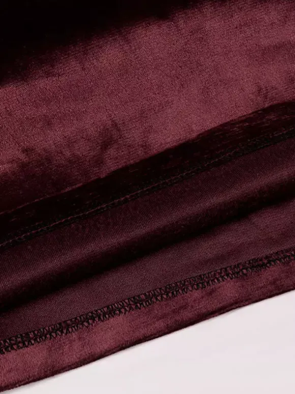 Red Vintage Top Retro Ruffles Grommets Long Sleeves Polyester Polyester Fiber Shirt Retro Costumes For Man Burgundy