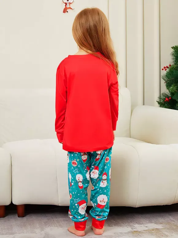 Red And Teal Family Pajamas With Merry Christmas Print 2026