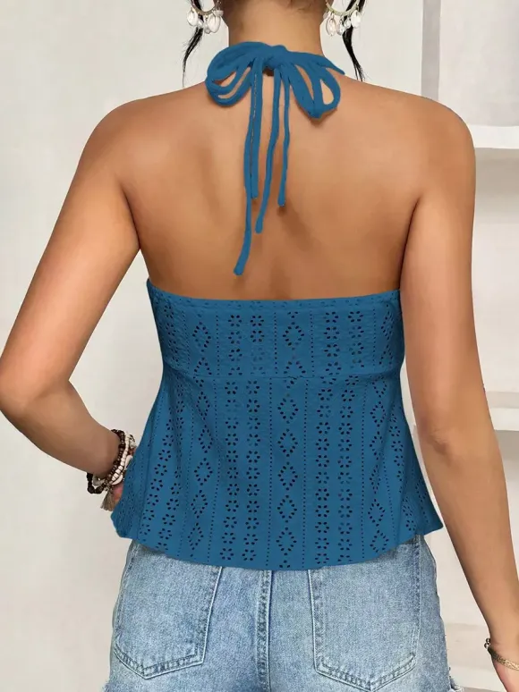 Red Cami Top Straps Neck Cut Out Chic Camis For Women