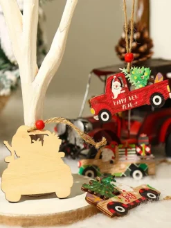 Red Christmas Car Props Polyester Fiber Christmas Holidays Costumes Props