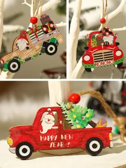 Red Christmas Car Props Polyester Fiber Christmas Holidays Costumes Props
