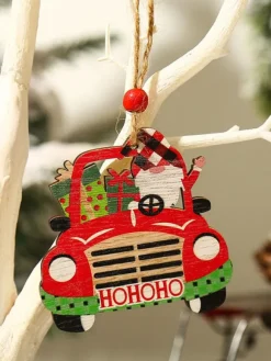 Red Christmas Car Props Polyester Fiber Christmas Holidays Costumes Props