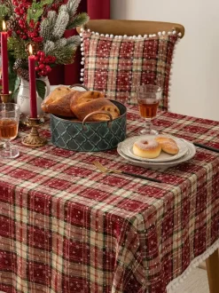 Red Christmas Polyester Fiber Polyester Plaid Christmas Holidays Costumes