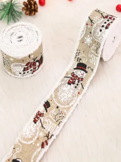 Red Christmas Ribbon Polyester Fiber Red Christmas Holidays Props