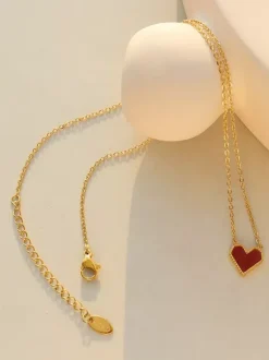 Red Heart Pendant Necklace For Women 2026
