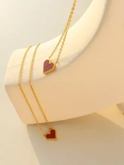 Red Heart Pendant Necklace For Women 2026