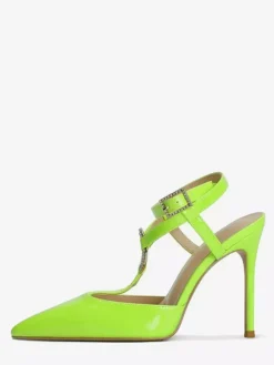 Red High Heels Pointed Toe Rhinestones Strappy Pumps For Women