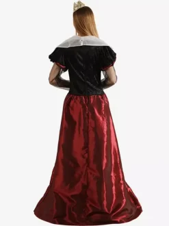 Red Retro Tudor Dress Costumes Women's Polyester Dress Dress Retro Marie Antoinette Costume Party Prom Dress Burgundy