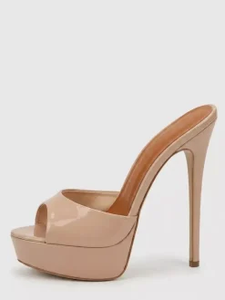 Red Sexy Sandal Slippers Platform Peep Toe High Heel Slides