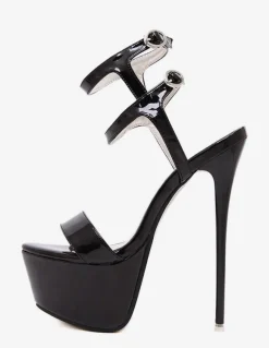 Red Sexy Sandals 2026 Platform Patent Sky High Sandals For Women