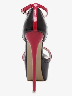Red Sexy Shoes Platform Open Toe Sky High Ankle Strap Sandal Shoes High Heel Sandals
