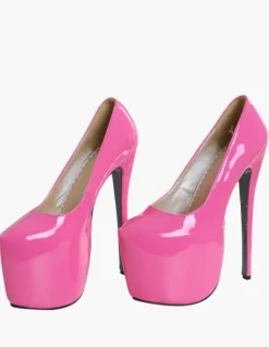 Red Sexy Shoes Women Platform Heels Almond Patent Sky High Slip On Pumps