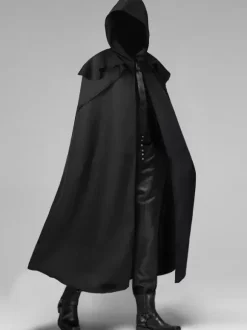 Red Vintage Accessory Retro Polyester Polyester Fiber Cloak Retro Costumes For Man Burgundy