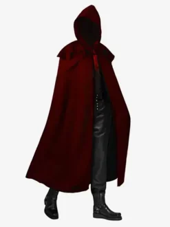 Red Vintage Accessory Retro Polyester Polyester Fiber Cloak Retro Costumes For Man Burgundy