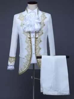 Red Vintage Set Art Deco/Retro Polyester Long Sleeves Retro Costumes For Man