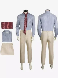 Red Vintage Set Retro Polyester Long Sleeves Retro Costumes For Man Burgundy