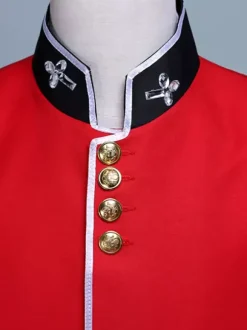 Red Vintage Set Royal Long Sleeves Polyester Polyester Fiber Hat Retro Costumes For Man