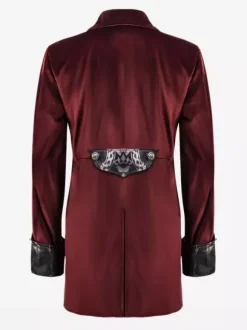 Red Vintage Top Retro Floral Print Long Sleeves Polyester Polyester Fiber Shirt Retro Costumes For Man Burgundy