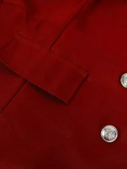 Red Vintage Top Retro Long Sleeves Polyester Polyester Fiber Overcoat Retro Costumes For Man Burgundy