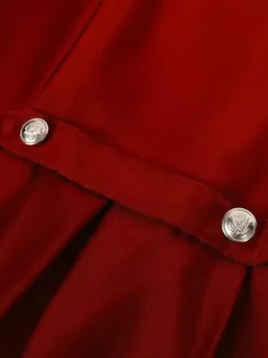 Red Vintage Top Retro Long Sleeves Polyester Polyester Fiber Overcoat Retro Costumes For Man Burgundy