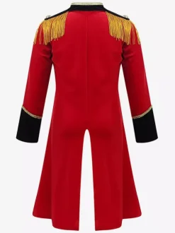Red Vintage Top Retro Polyester Fringe Long Sleeves Retro Costumes For Man Burgundy