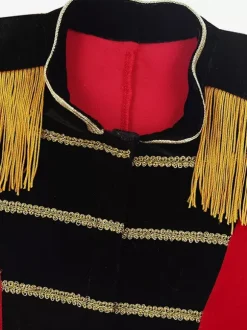 Red Vintage Top Retro Polyester Fringe Long Sleeves Retro Costumes For Man Burgundy