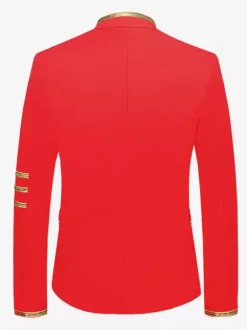 Red Vintage Top Vintage Polyester Long Sleeves Retro Costumes For Man