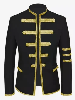 Red Vintage Top Vintage Polyester Long Sleeves Retro Costumes For Man