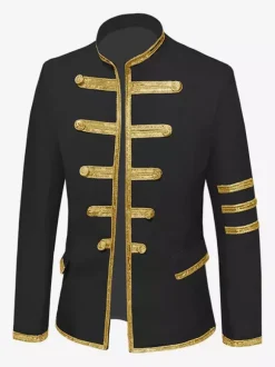 Red Vintage Top Vintage Polyester Long Sleeves Retro Costumes For Man