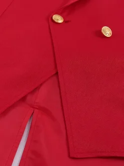 Red Vintage Vintage Buttons Long Sleeves Polyester Cravat Retro Costumes For Man Burgundy