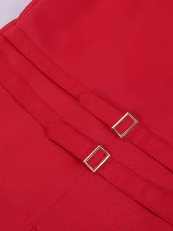 Red Vintage Vintage Buttons Long Sleeves Polyester Cravat Retro Costumes For Man Burgundy